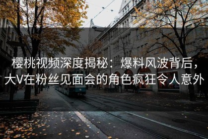 樱桃视频深度揭秘：爆料风波背后，大V在粉丝见面会的角色疯狂令人意外