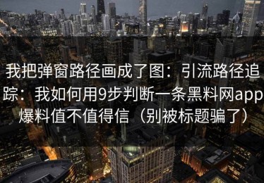 我把弹窗路径画成了图：引流路径追踪：我如何用9步判断一条黑料网app爆料值不值得信（别被标题骗了）