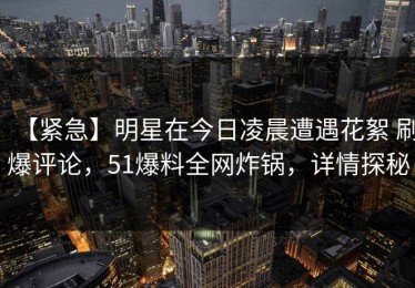 【紧急】明星在今日凌晨遭遇花絮 刷爆评论，51爆料全网炸锅，详情探秘