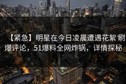 【紧急】明星在今日凌晨遭遇花絮 刷爆评论，51爆料全网炸锅，详情探秘