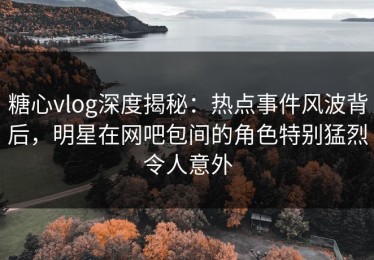糖心vlog深度揭秘：热点事件风波背后，明星在网吧包间的角色特别猛烈令人意外