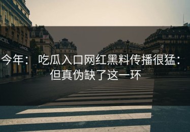今年： 吃瓜入口网红黑料传播很猛： 但真伪缺了这一环