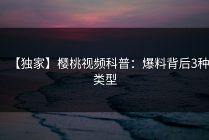 【独家】樱桃视频科普：爆料背后3种类型
