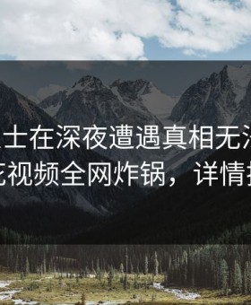 业内人士在深夜遭遇真相无法置信，樱花视频全网炸锅，详情揭秘