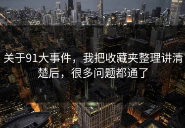 关于91大事件，我把收藏夹整理讲清楚后，很多问题都通了