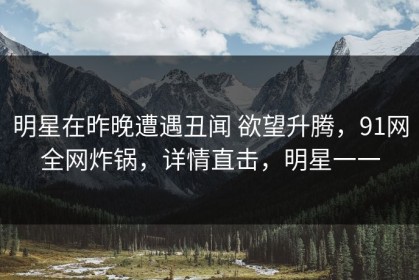 明星在昨晚遭遇丑闻 欲望升腾，91网全网炸锅，详情直击，明星一一