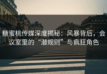 糖蜜桃传媒深度揭秘：风暴背后，会议室里的“潜规则”与疯狂角色